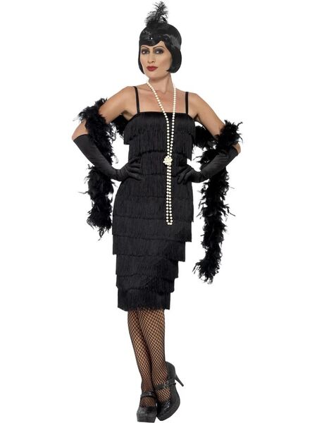 1920s Black Flapper Costume - Adult - M