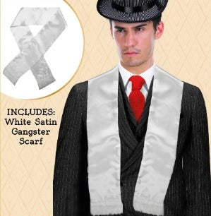 1920s Gangster Scarf - White