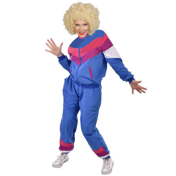 80s Women's Tracksuit Costume - Adult - M