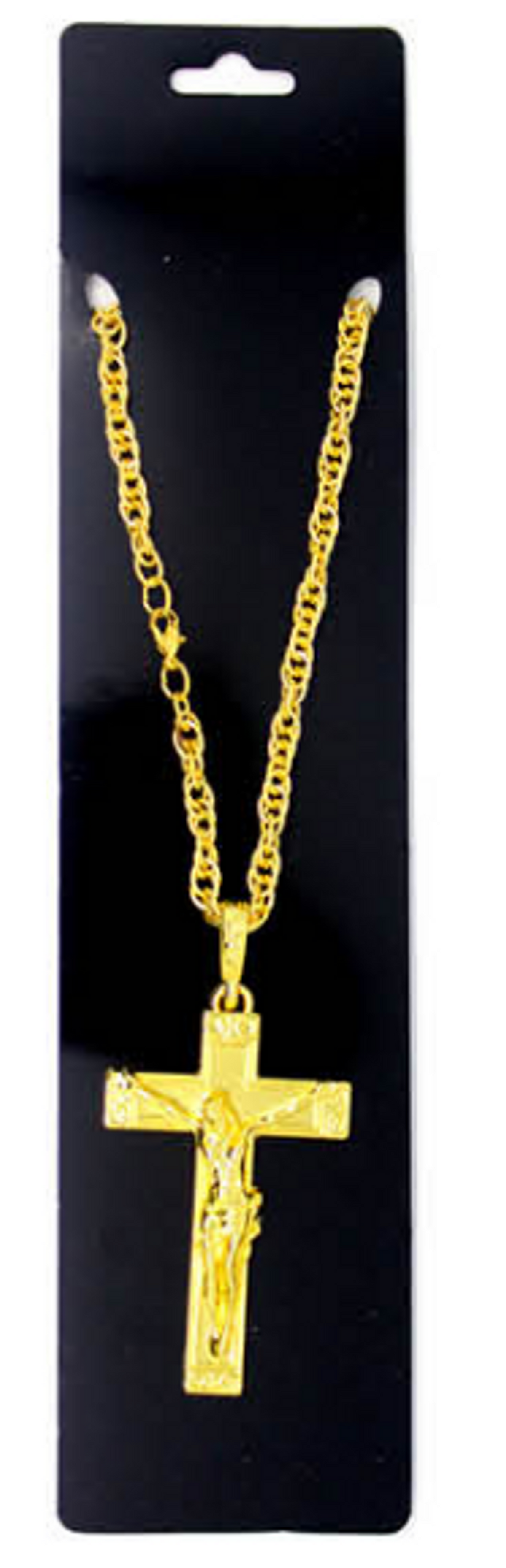 Big Gold Cross Pendant Necklace