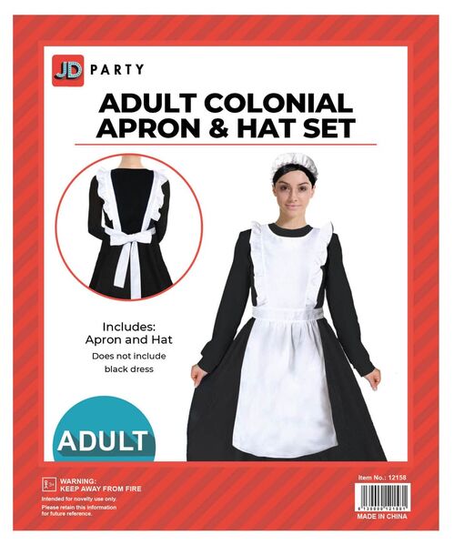 Colonial Apron and Hat Set - Adult