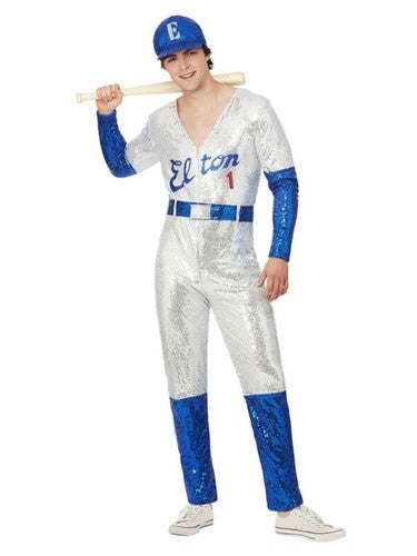 Elton John Sequin Baseball Costume - Adult - L