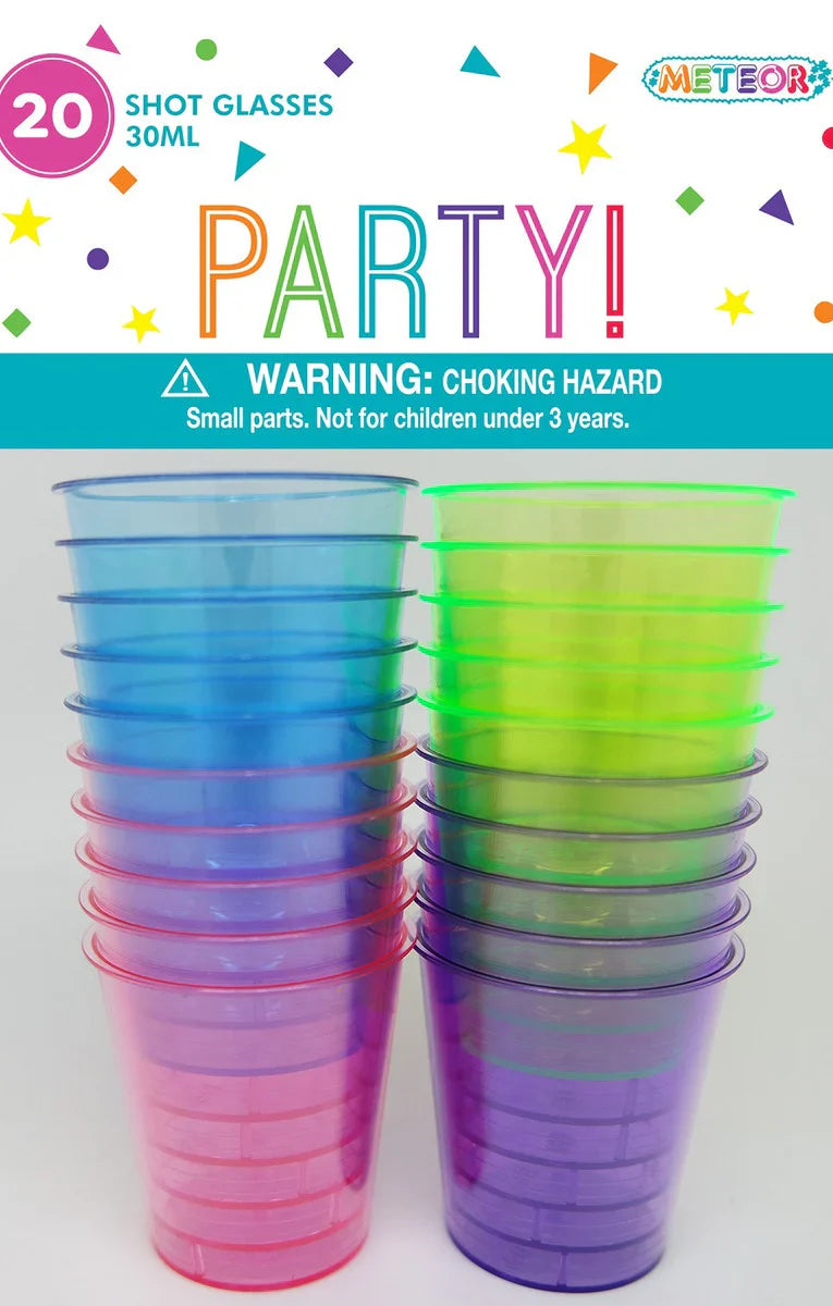 Fluorescent Shot Glasses 20 Pack