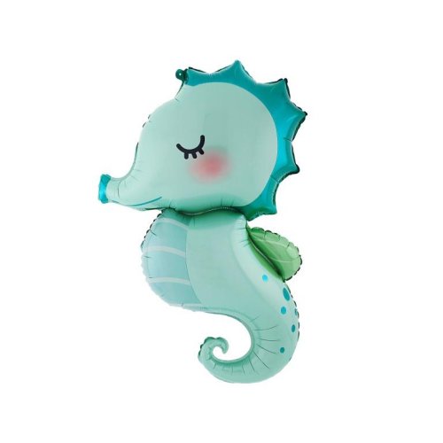 Foil Balloon - Holographic Seahorse Supershape