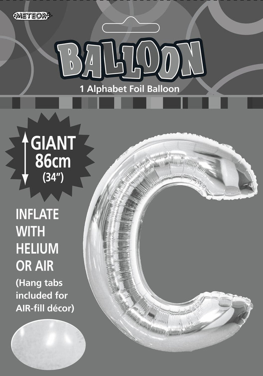 Foil Letter C Balloon Silver
