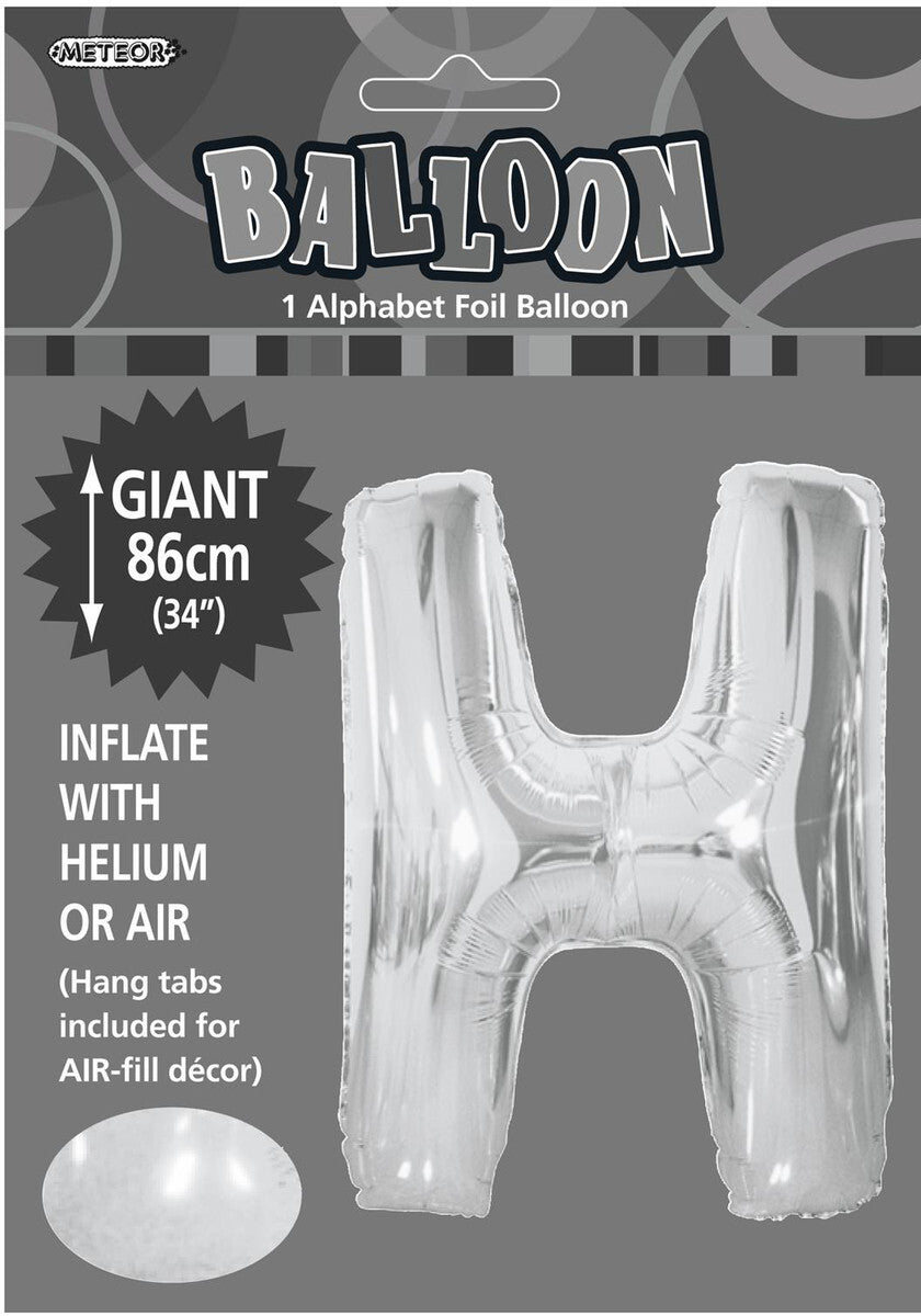 Foil Letter H Balloon Silver
