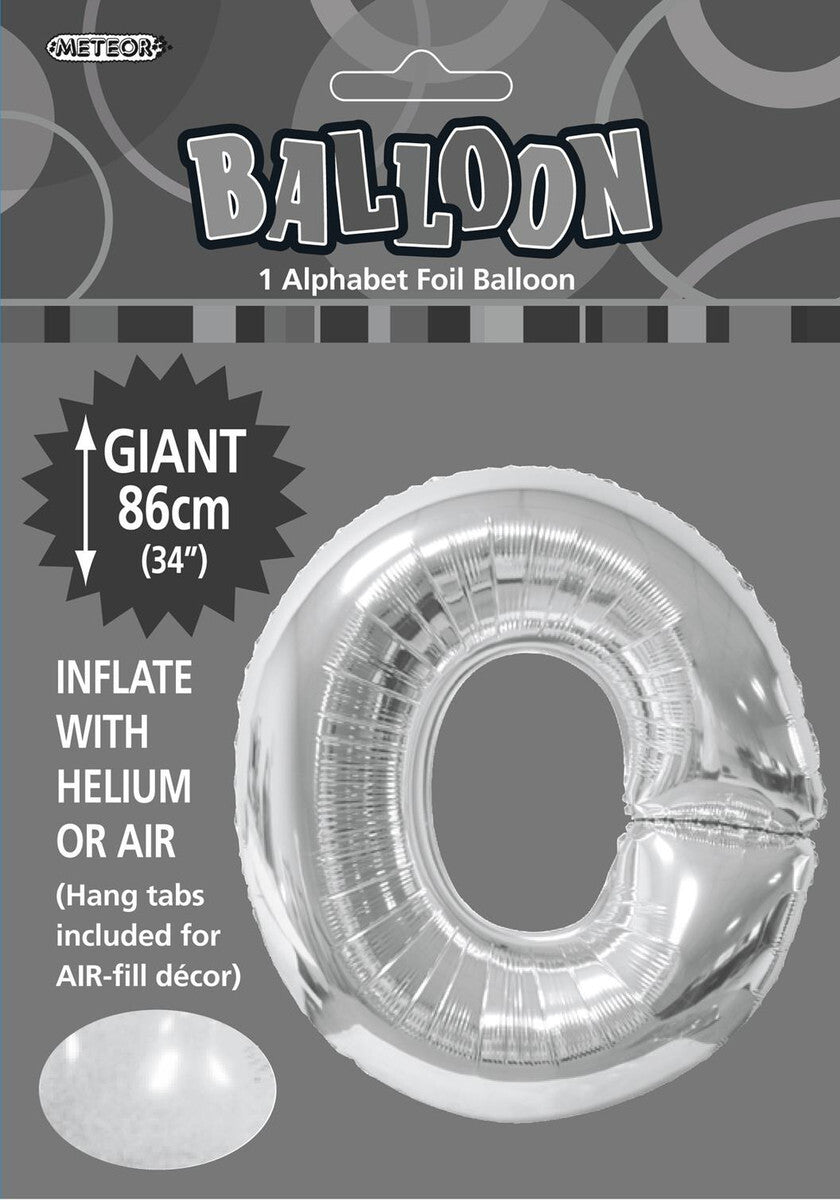 Foil Letter O Balloon Silver