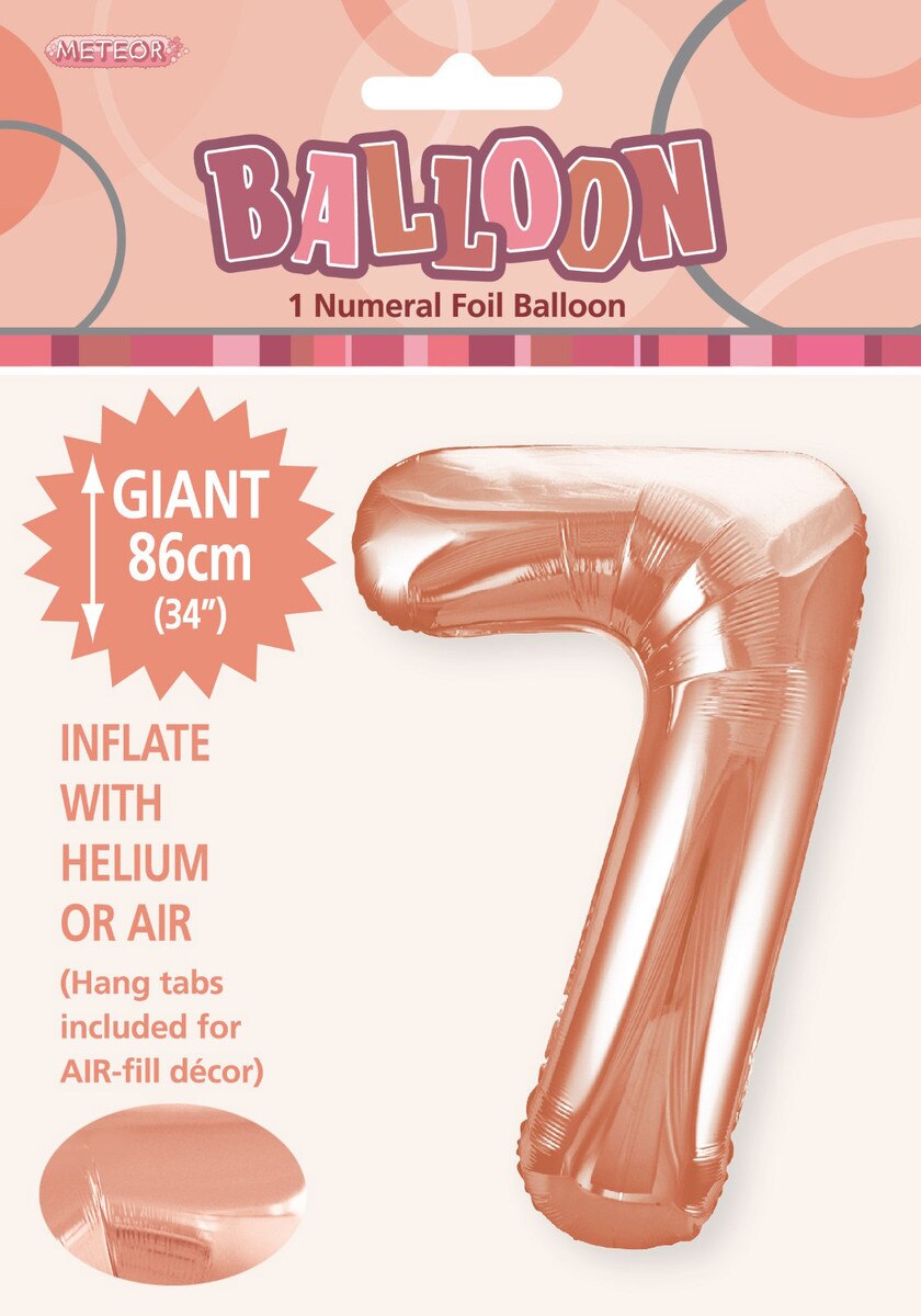 Foil Number 7 Balloon Rose Gold