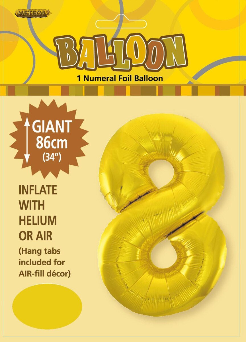 Foil Number 8 Balloon Gold