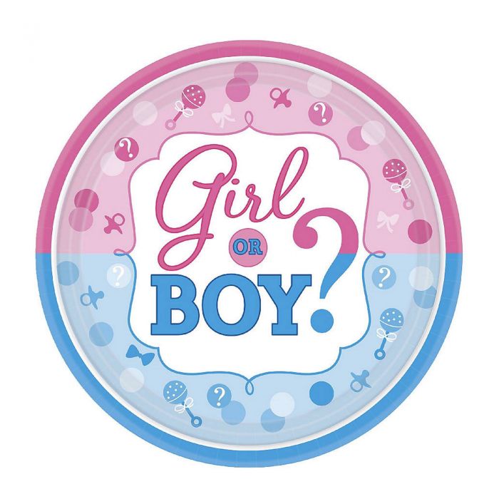 Gender Reveal Plates