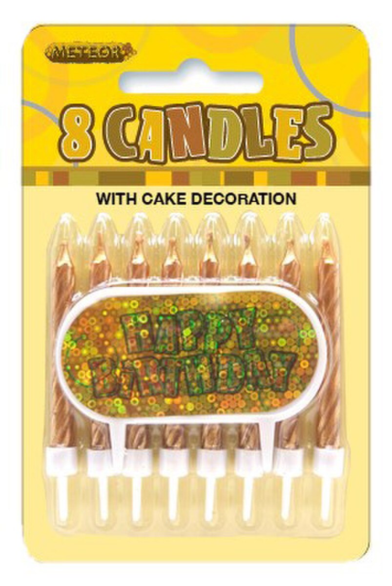 Glitz Gold Candle Set (Pk 8)