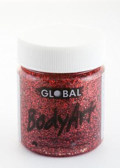 Global Colours Face and Body Paint Glitter Red 45ml