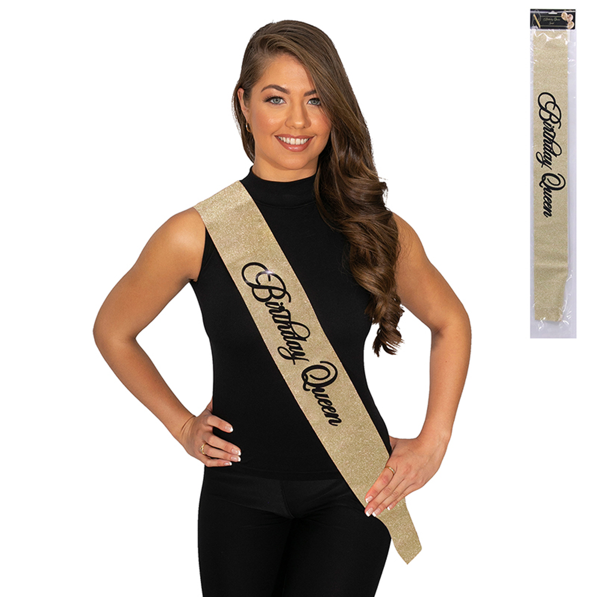 Gold Birthday Queen Sash
