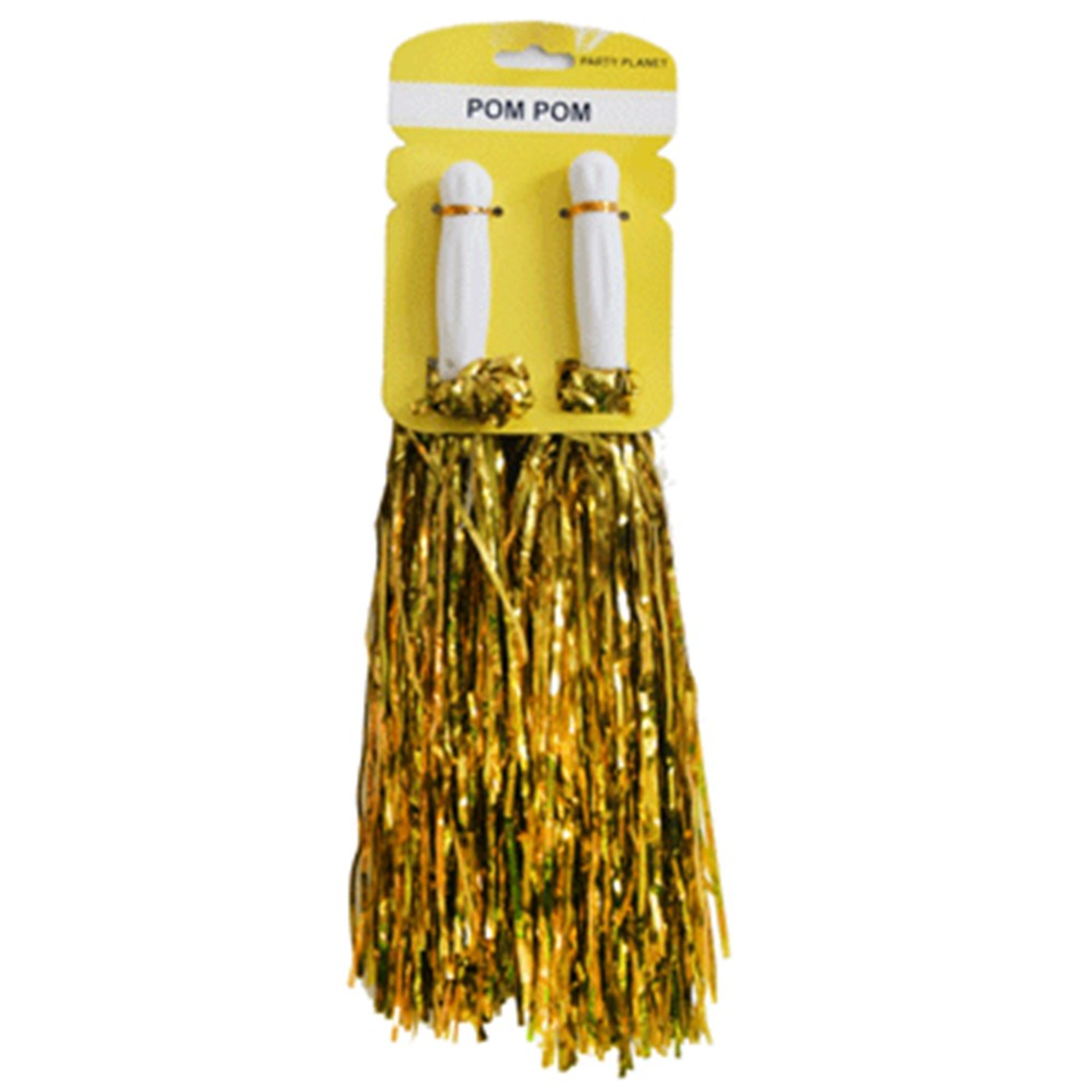 Gold Metallic Cheerleader Pom Poms (Pack of 2)
