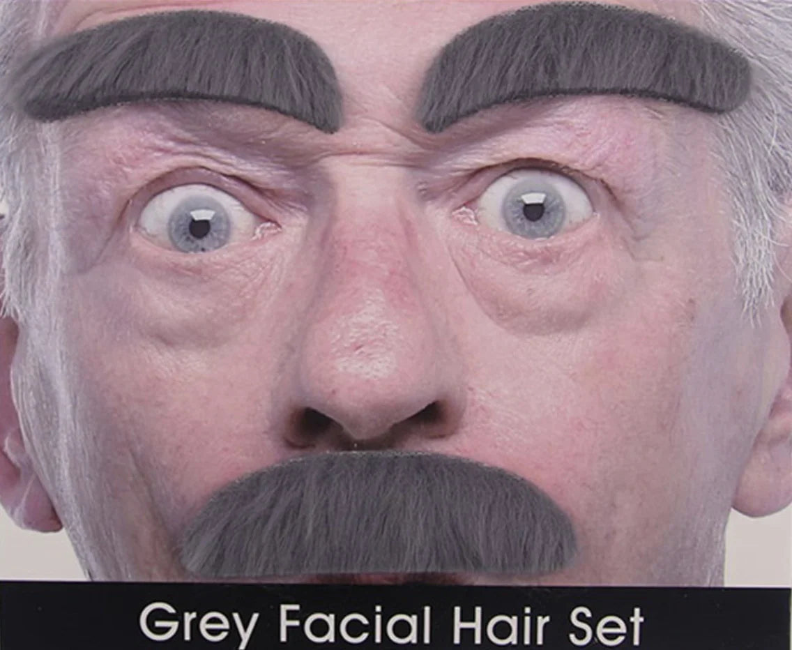 Grey Facial Hair Set