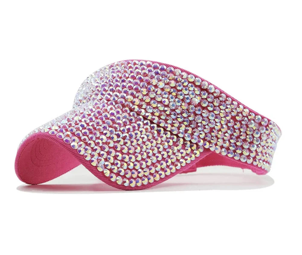 Hot Pink Visor with Crystals
