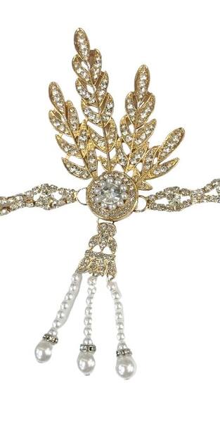 Jeweled Flapper Headband with Feather
