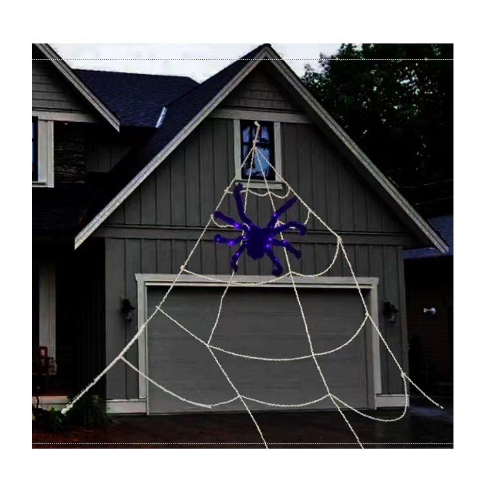 Large Spiderweb with Light Up Spider Decoration