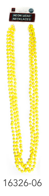 Neon Beaded Necklace (Yellow)3pk