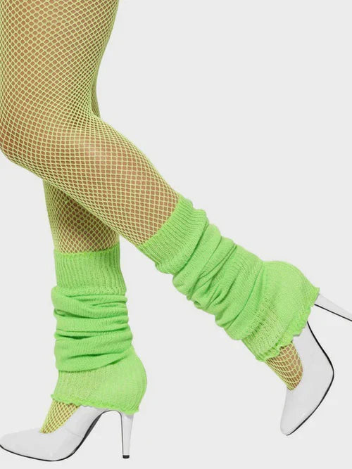 Neon Green Knitted Leg Warmers