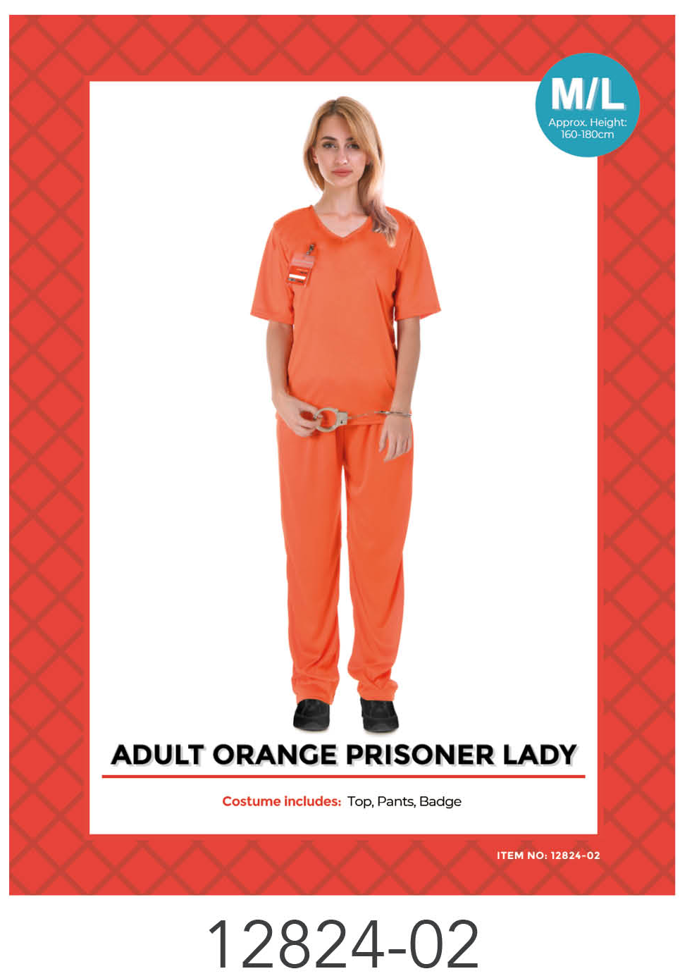 Orange Prisoner Costume - Adult - M