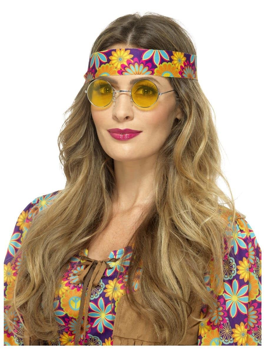 Party Glasses - Hippie Lennon Style Yellow Lens