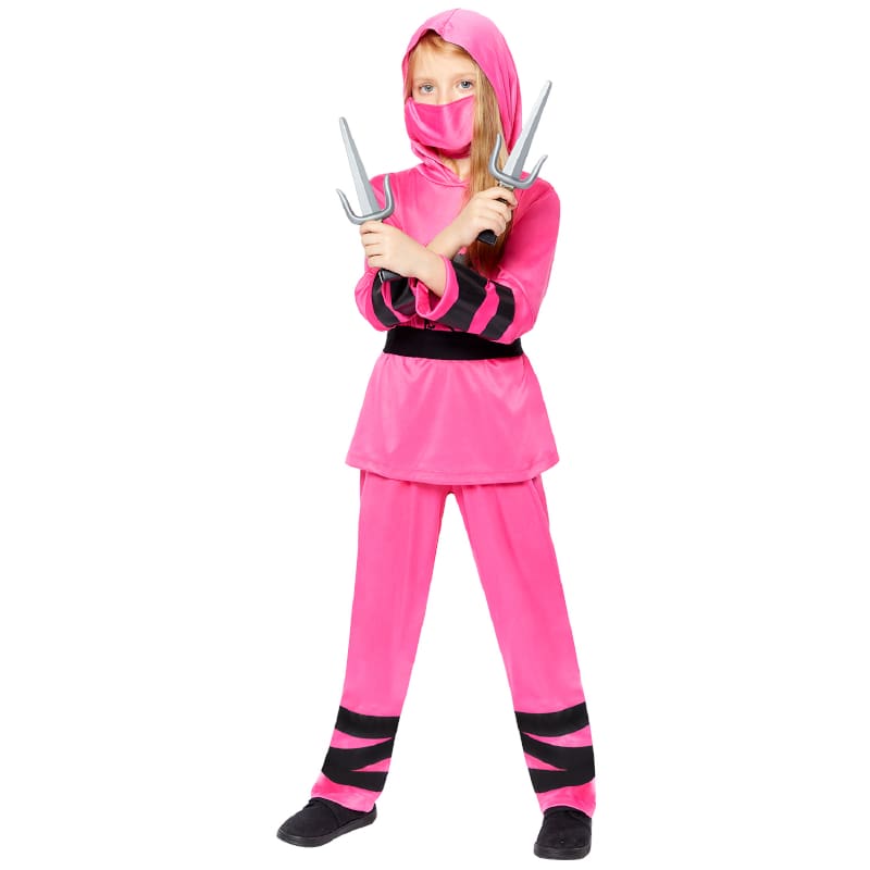 Pink Ninja Warrior Costume - Child - 8-10