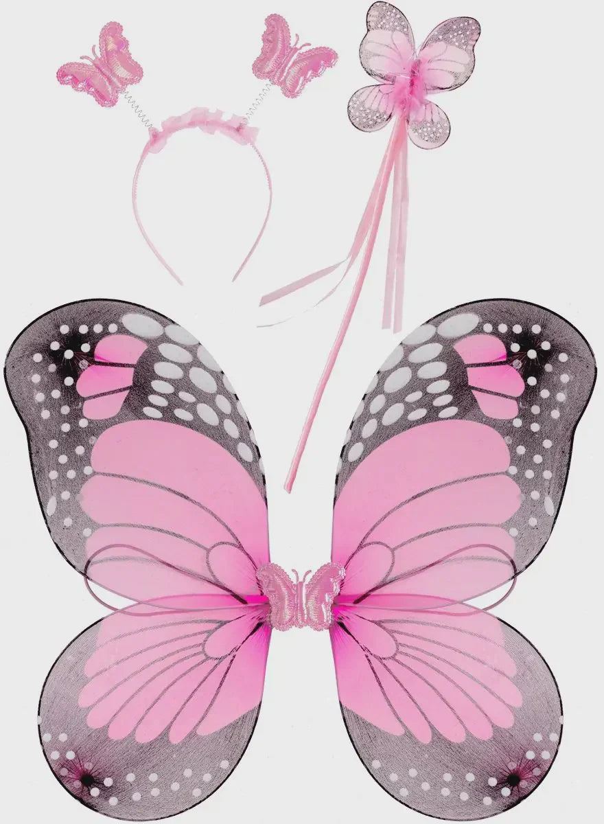 Pink and Black Butterfly Wings Costume Accessory