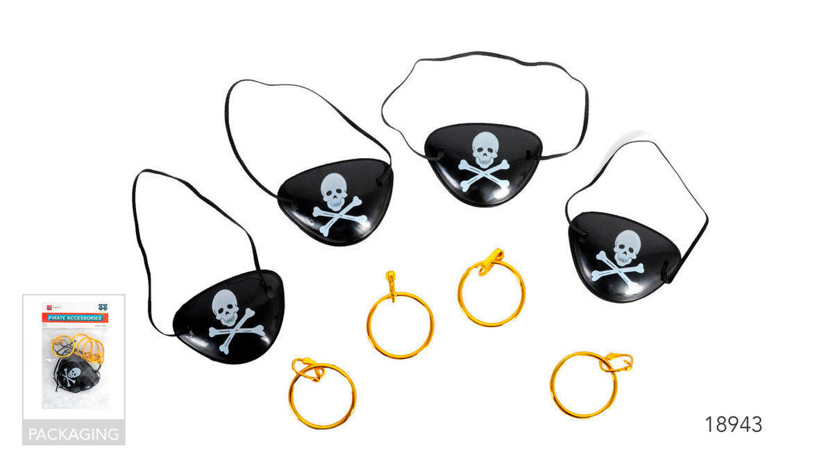 Pirate Earrings & Eye Patches Set