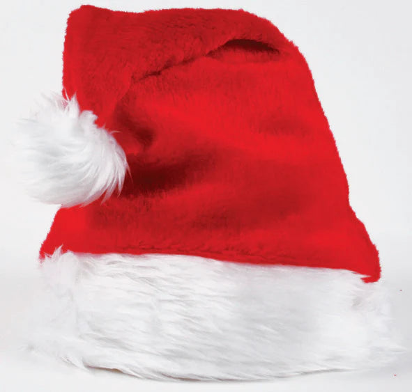 Red and White Plush Santa Hat