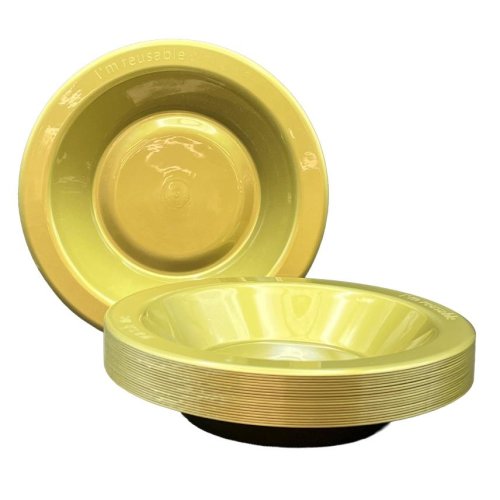 Reusable Gold Plastic Bowls 18cm (Pk 20)