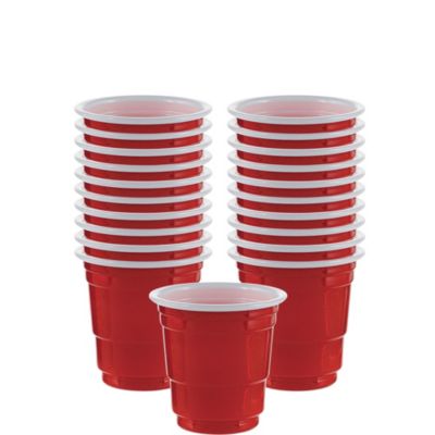 Shot Glasses - 2 Oz Red Plastic