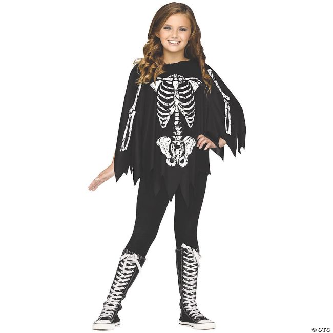 Skeleton Bones Poncho - Child