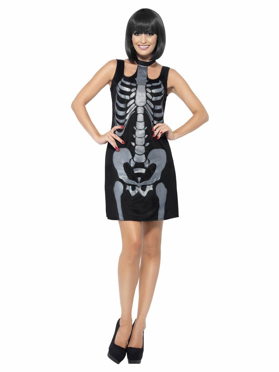 Women's Skeleton Dress Costume - Adult - S