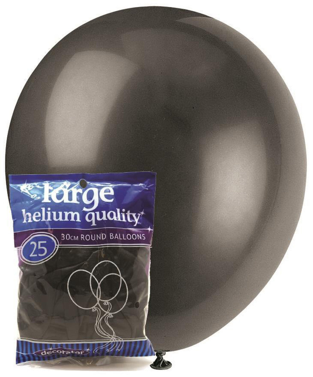 Standard Latex Balloons 25 Pack Black