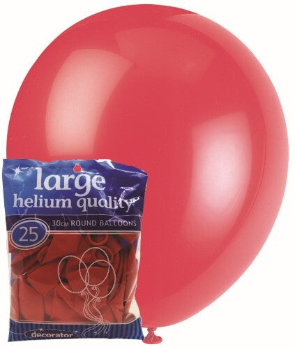 Standard Latex Balloons Red 25 Pack