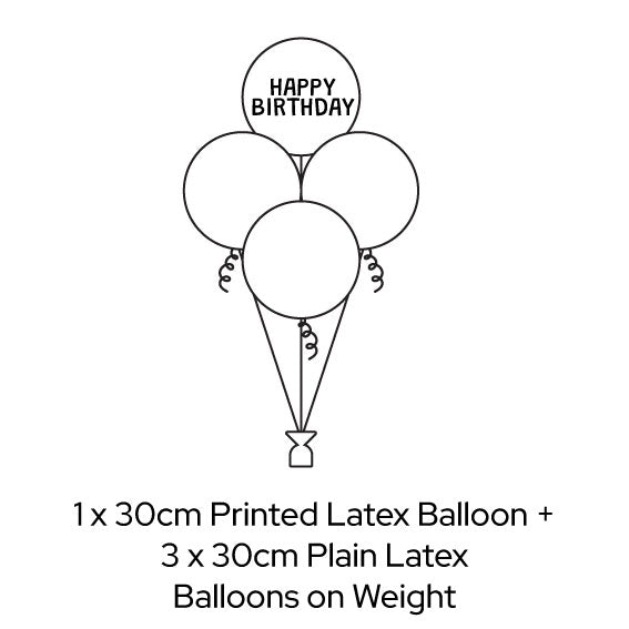 Standard Balloon Bunch on a Weight - Printed