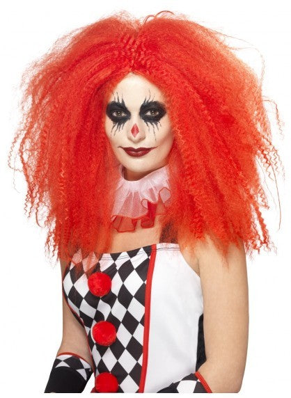 Wig - Long Red Crimped Clown