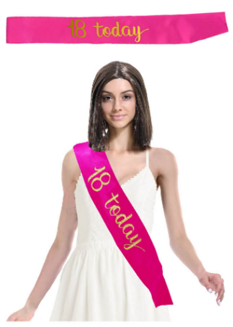 18 Today Birthday Sash - Hot Pink