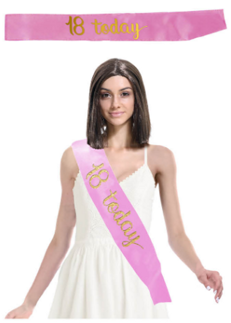 18 Today Birthday Sash - Light Pink