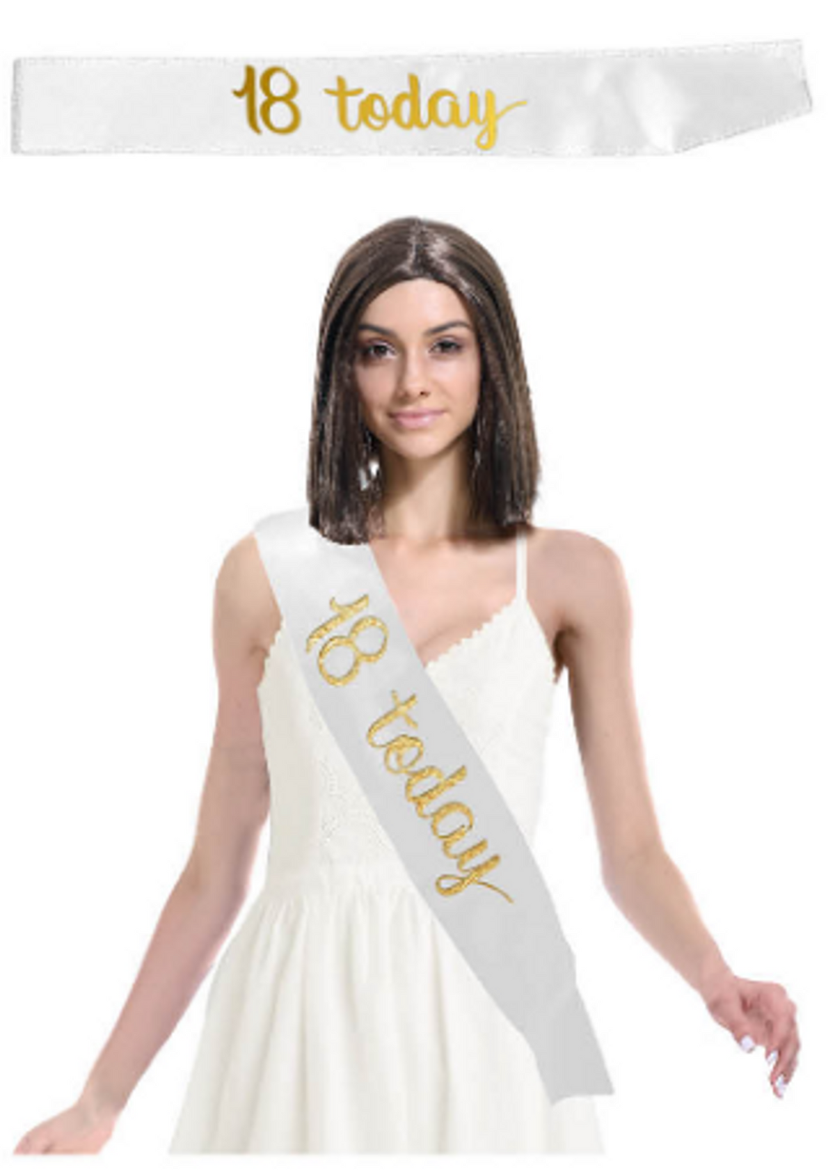 18 Today Birthday Sash - White