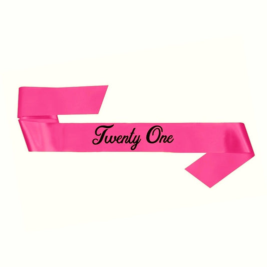 21st Birthday Sash - Pink