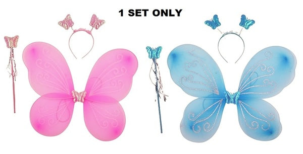 3 Piece Butterfly Wings Costume Set
