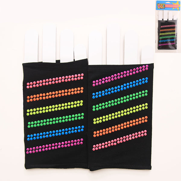 80s Fingerless Gloves with Rhinestones