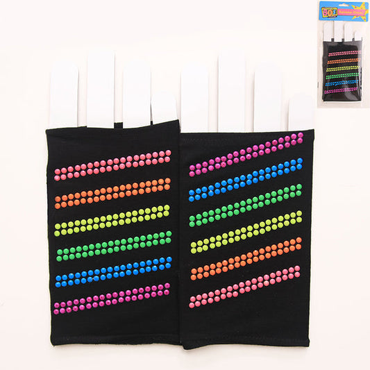 80s Fingerless Gloves with Rhinestones