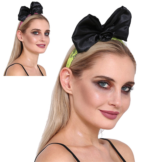 80s Lace Headband With Bow