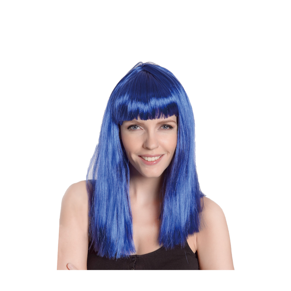 Adult Sleek Long Blue Wig