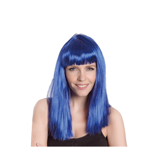 Adult Sleek Long Blue Wig
