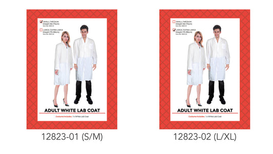 White Lab Coat Adult Costume Small/Medium - S-M