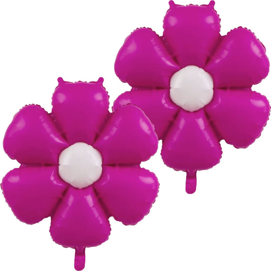 Air-Filled Hot Pink Daisy Balloons 2 Pack